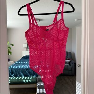 Vibrant Pink Lace Bodysuit